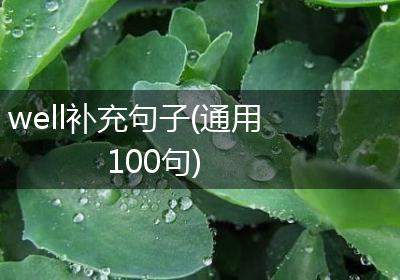 well补充句子(通用100句)