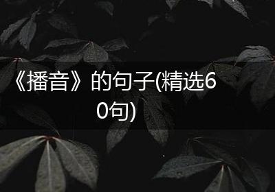 《播音》的句子(精选60句)