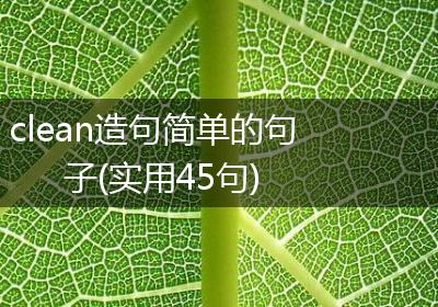 clean造句简单的句子(实用45句)
