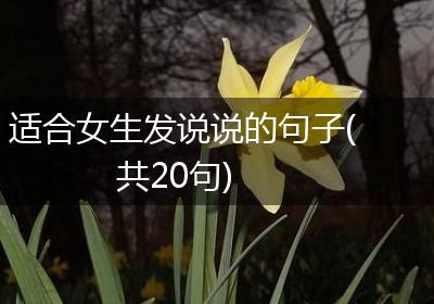 适合女生发说说的句子(共20句)