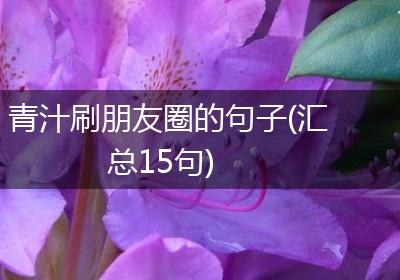 青汁刷朋友圈的句子(汇总15句)