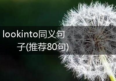 lookinto同义句子(推荐80句)