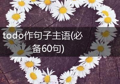 todo作句子主语(必备60句)