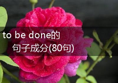 to be done的句子成分(80句)