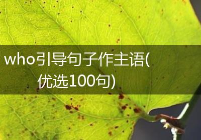 who引导句子作主语(优选100句)