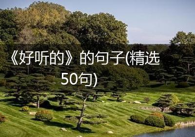 《好听的》的句子(精选50句)