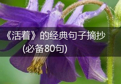 《活着》的经典句子摘抄(必备80句)