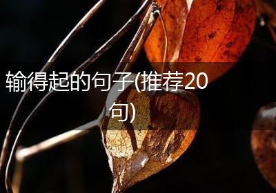 输得起的句子(推荐20句)
