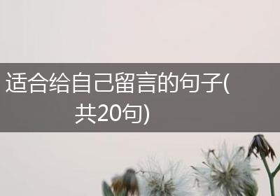 适合给自己留言的句子(共20句)