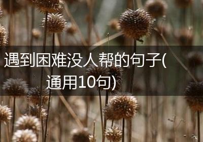 遇到困难没人帮的句子(通用10句)