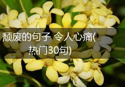 颓废的句子 令人心痛(热门30句)