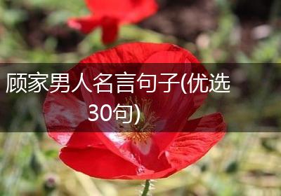 顾家男人名言句子(优选30句)