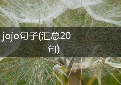 jojo句子(汇总20句)