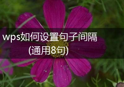 wps如何设置句子间隔(通用8句)