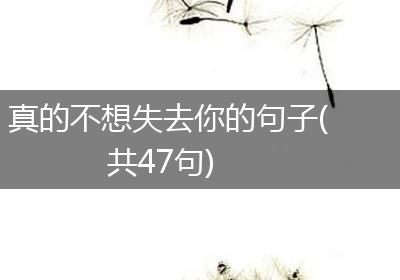 真的不想失去你的句子(共47句)