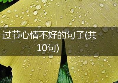 过节心情不好的句子(共10句)