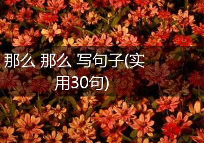 那么 那么 写句子(实用30句)