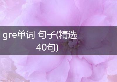 gre单词 句子(精选40句)