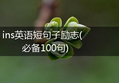 ins英语短句子励志(必备100句)