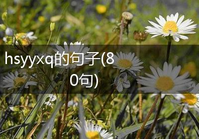 hsyyxq的句子(80句)