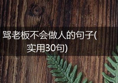 骂老板不会做人的句子(实用30句)