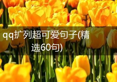 qq扩列超可爱句子(精选60句)