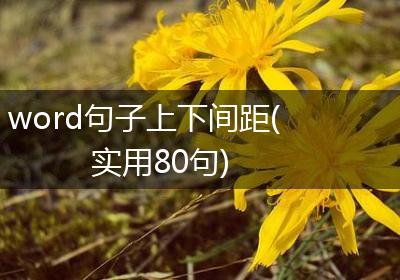 word句子上下间距(实用80句)