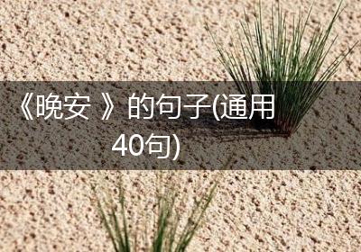 《晚安 》的句子(通用40句)
