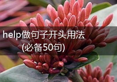 help做句子开头用法(必备50句)