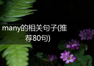 many的相关句子(推荐80句)