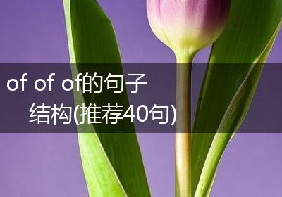 of of of的句子结构(推荐40句)