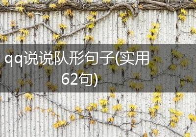 qq说说队形句子(实用62句)