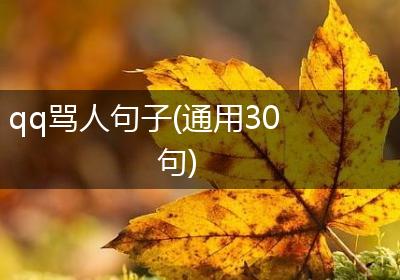 qq骂人句子(通用30句)