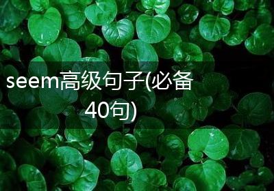 seem高级句子(必备40句)