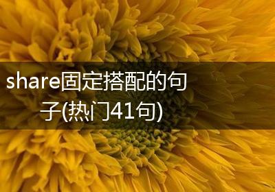 share固定搭配的句子(热门41句)