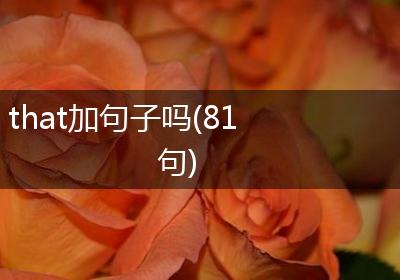 that加句子吗(81句)