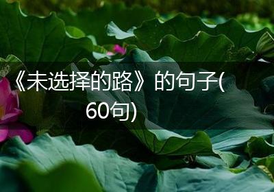 《未选择的路》的句子(60句)