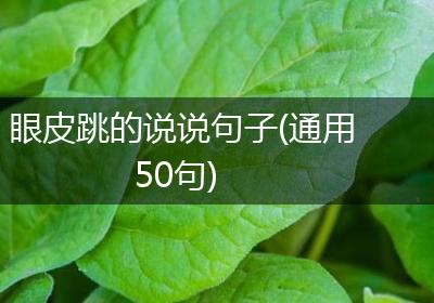 眼皮跳的说说句子(通用50句)