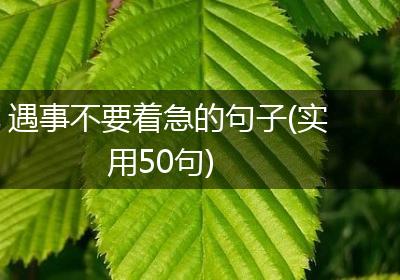 遇事不要着急的句子(实用50句)