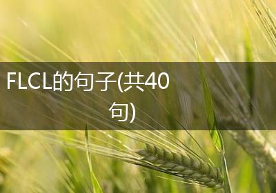 FLCL的句子(共40句)