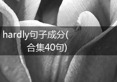 hardly句子成分(合集40句)