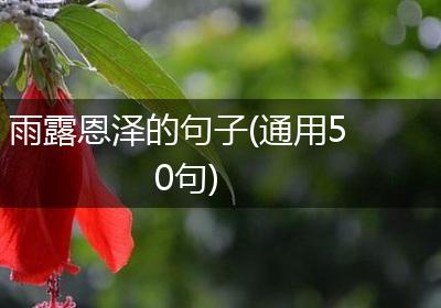 雨露恩泽的句子(通用50句)