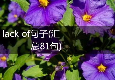 lack of句子(汇总81句)