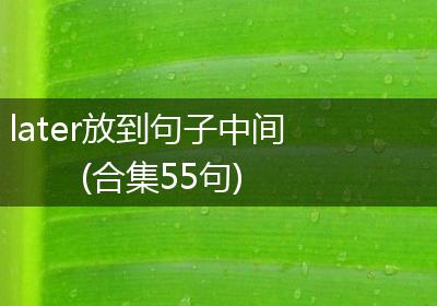 later放到句子中间(合集55句)