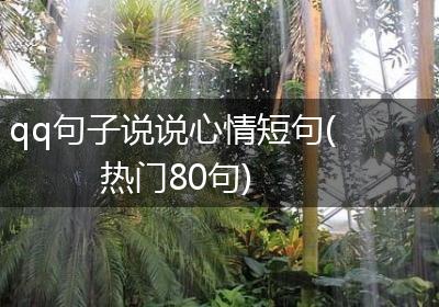 qq句子说说心情短句(热门80句)