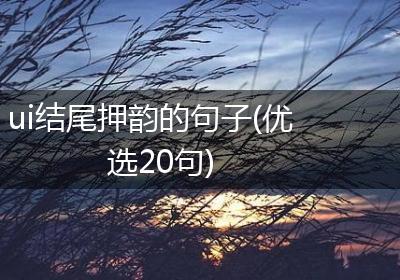 ui结尾押韵的句子(优选20句)