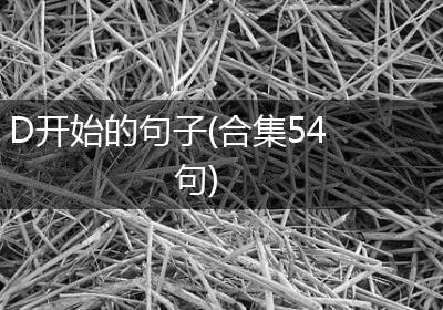 D开始的句子(合集54句)