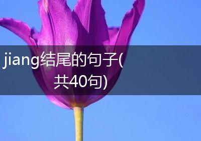 jiang结尾的句子(共40句)