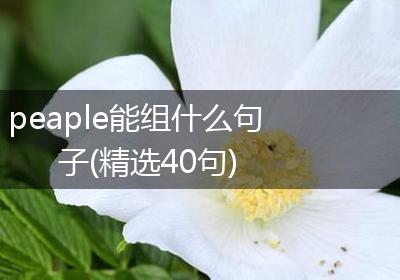 peaple能组什么句子(精选40句)