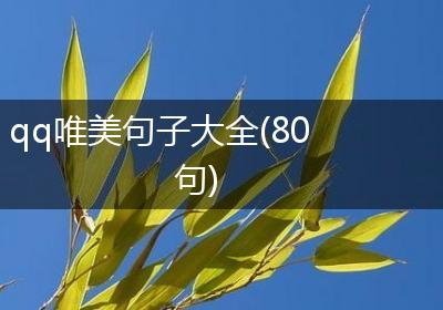 qq唯美句子大全(80句)